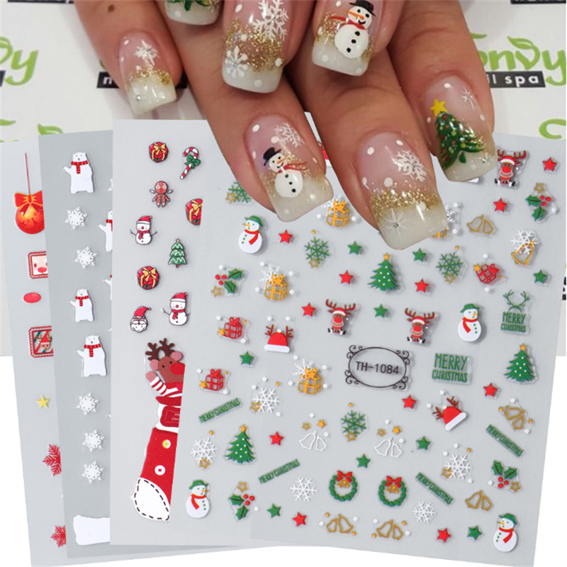 3D Christmas  Snowman Nail Stickers