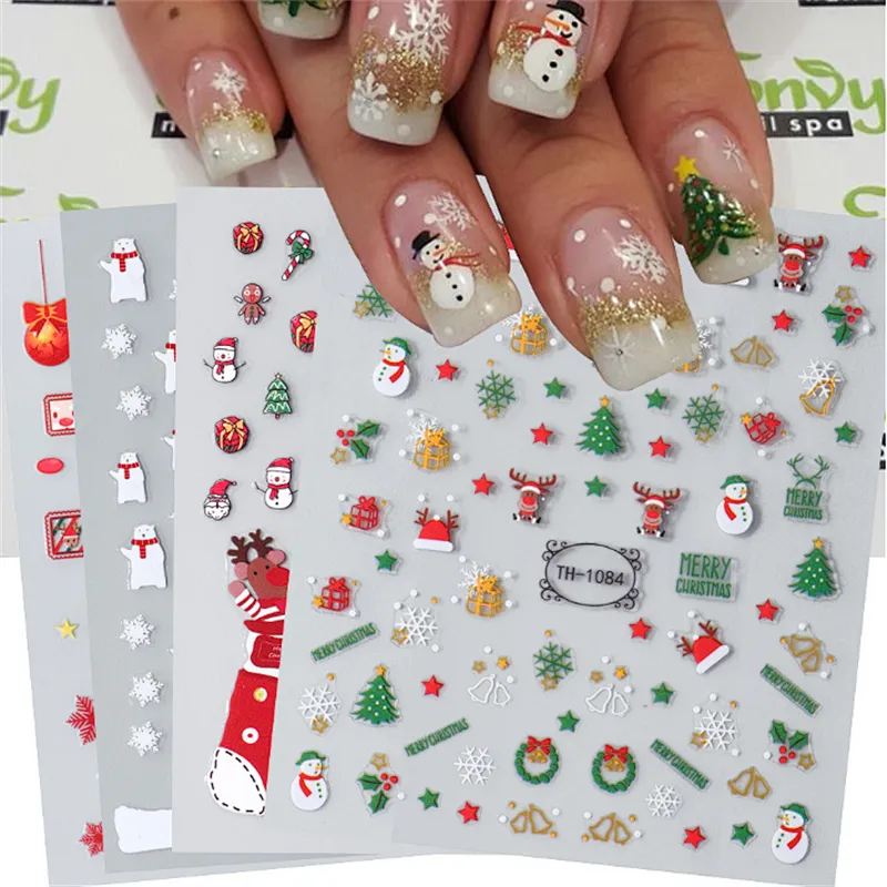 3D Christmas  Snowman Nail Stickers