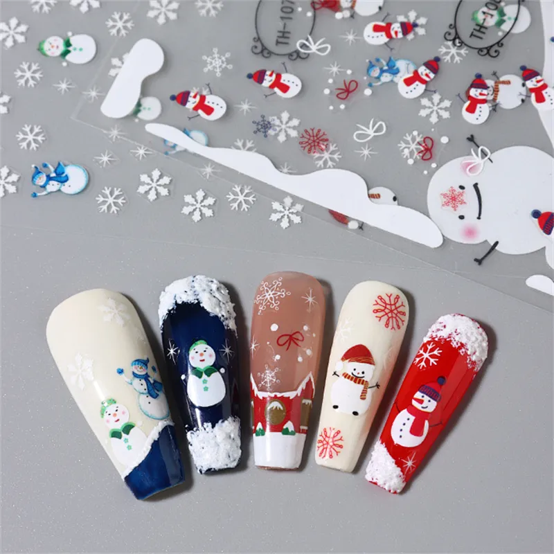 3D Christmas  Snowman Nail Stickers