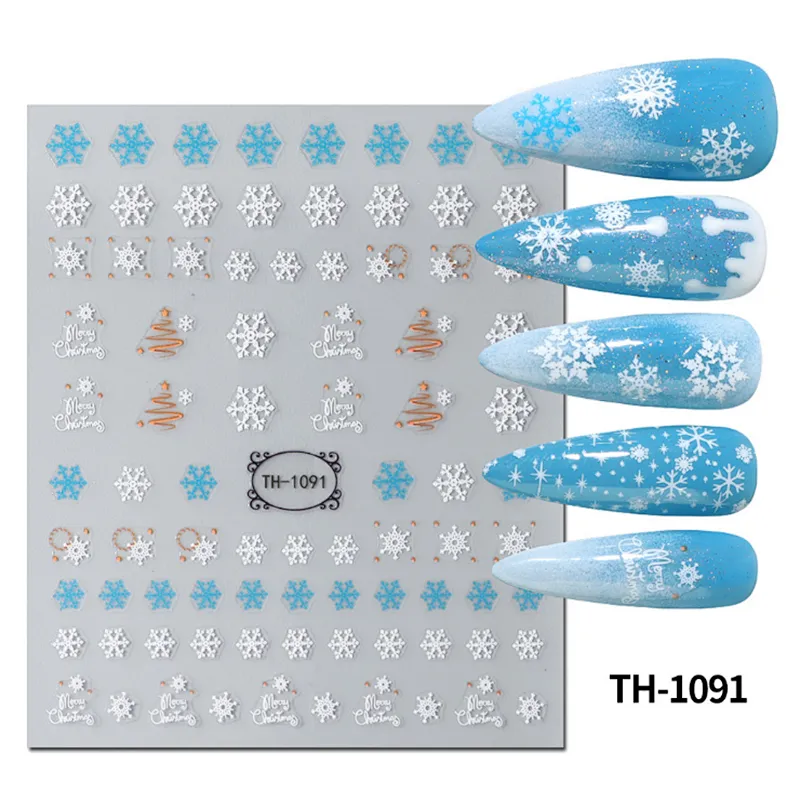 3D Christmas  Snowman Nail Stickers